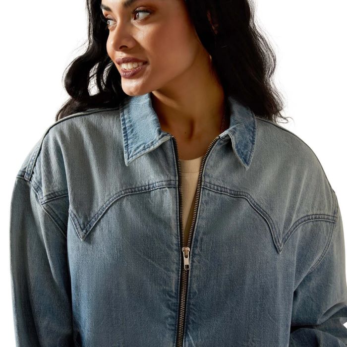 Ariat Cheyenne Womens Denim Bomber Jacket - Candy [sz:xs]