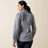 Ariat Womens Wrinkle Resistant Kirby Long Sleeve Shirt - Dress Blue Stripe [sz:s]