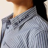 Ariat Womens Wrinkle Resistant Kirby Long Sleeve Shirt - Dress Blue Stripe [sz:s]