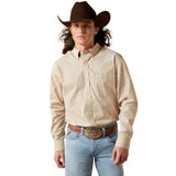 Ariat Mens Pro Walt Fitted Long Sleeve Shirt - Beige [sz:s]