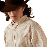 Ariat Mens Pro Walt Fitted Long Sleeve Shirt - Beige [sz:s]