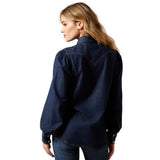 Ariat Womens Puff Sleeve Denim Long Sleeve Shirt - Storm Dark [sz:s]