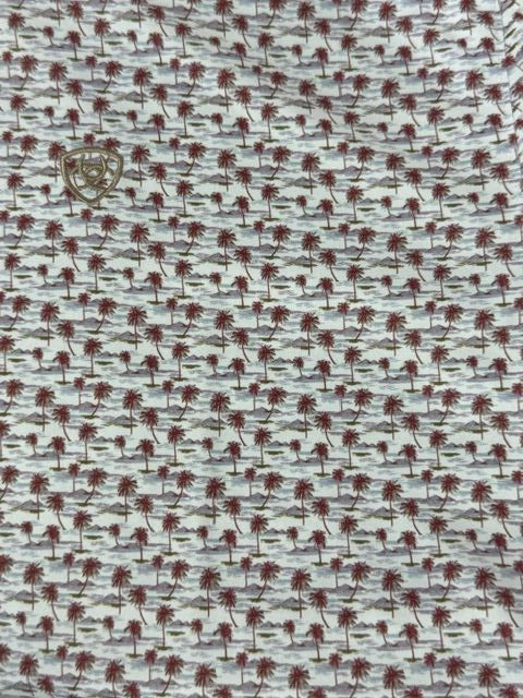 Ariat Mens All Over Print Polo - White Island Mini Print [sz:l]