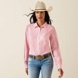 Ariat Womens Kirby Pro Long Sleeve Shirt - Sun Kissed Coral Stripe [sz:s]