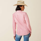 Ariat Womens Kirby Pro Long Sleeve Shirt - Sun Kissed Coral Stripe [sz:s]