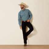 Ariat Team Jensen Mens Long Sleeve Shirt - Navy/light Blue