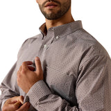 Ariat Alden Wrinkle Free Mens Classic Fit Long Sleeve Shirt - Chestnut Geo Print [sz:m]