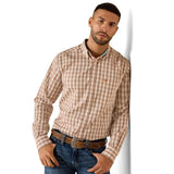 Ariat Ayden Mens Wrinkle Free Fitted Long Sleeve Shirt - Golden Oak Plaid [sz:m]