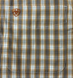 Ariat Ayden Mens Wrinkle Free Fitted Long Sleeve Shirt - Golden Oak Plaid [sz:m]