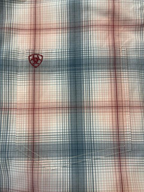 Ariat Mens Pro Series Teddy Classic Fit Long Sleeve Shirt - White Plaid [sz:s]