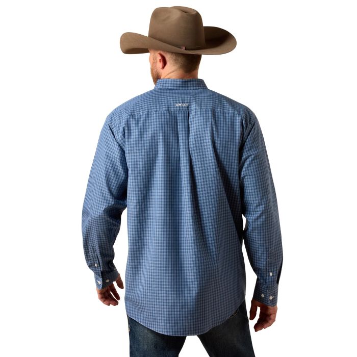 Ariat Mens Wrinkle Free Canyon Classic Fit Long Sleeve Shirt - Ensign Blue Plaid [sz:s]