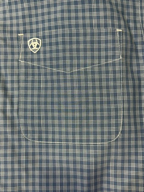 Ariat Mens Wrinkle Free Canyon Classic Fit Long Sleeve Shirt - Ensign Blue Plaid [sz:s]