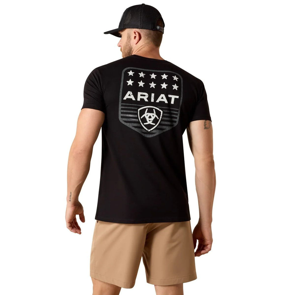 Ariat Stripe Patriotic Badge Ss T Shirt - Black [sz:s]