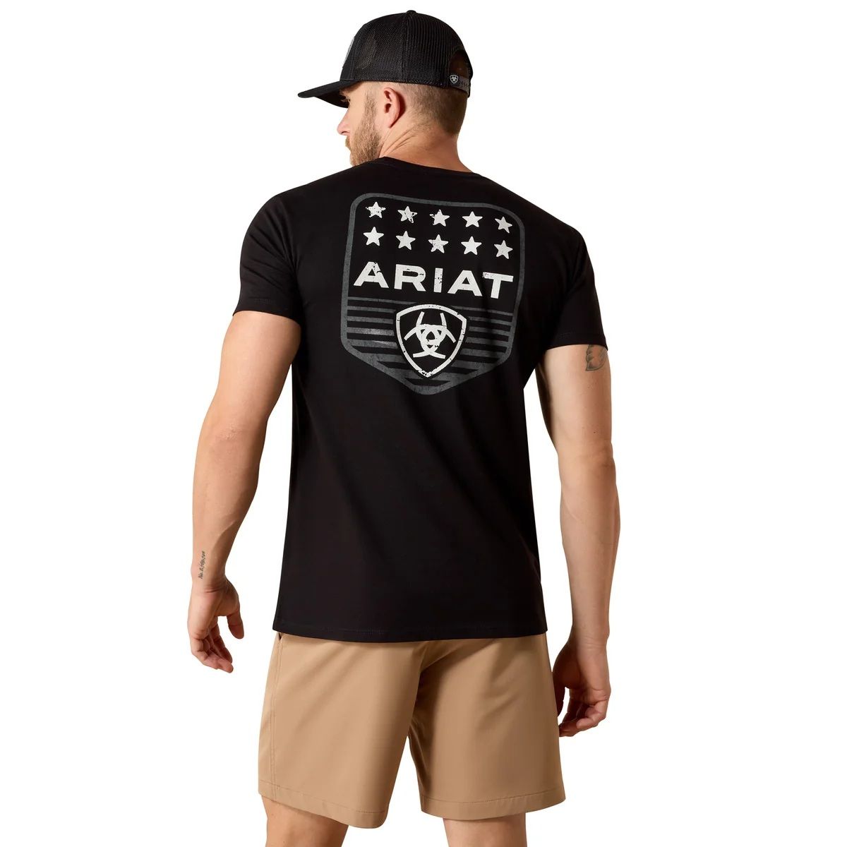 Ariat Stripe Patriotic Badge Ss T Shirt - Black [sz:s]