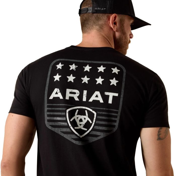 Ariat Stripe Patriotic Badge Ss T Shirt - Black [sz:s]