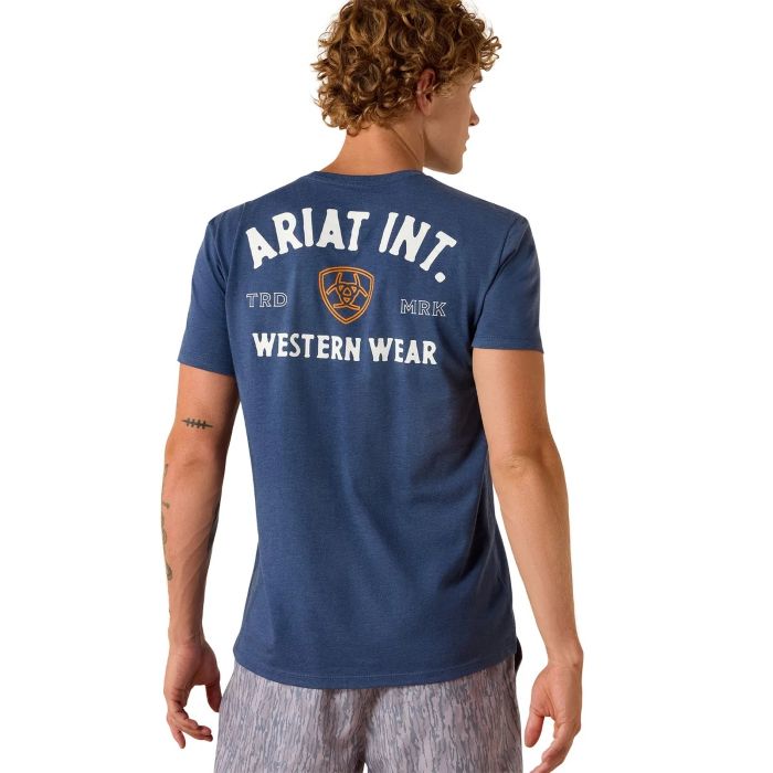 Ariat Outline Shop Short Sleeve T Shirt - Navy Heather [sz:s]