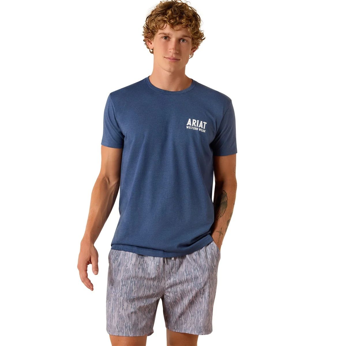 Ariat Outline Shop Short Sleeve T Shirt - Navy Heather [sz:s]