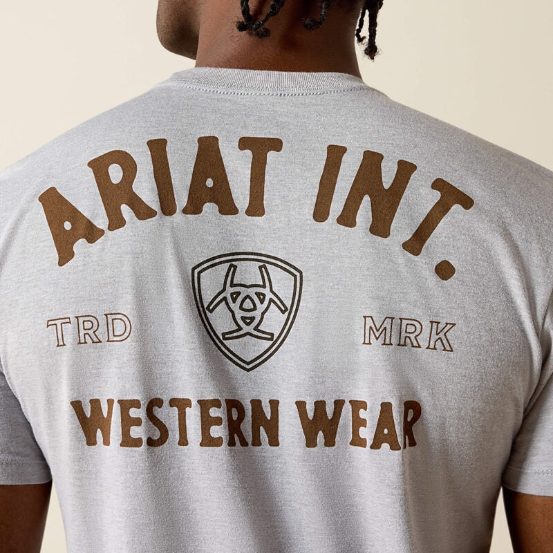 Ariat Outline Shop Short Sleeve T Shirt - Pewter [sz:m]