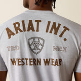 Ariat Outline Shop Short Sleeve T Shirt - Pewter [sz:m]