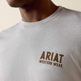 Ariat Outline Shop Short Sleeve T Shirt - Pewter [sz:m]