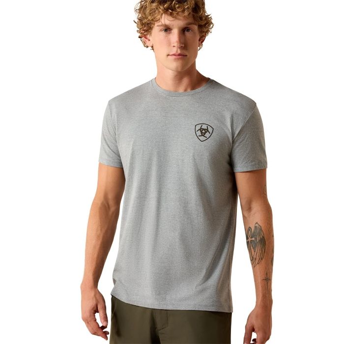 Ariat Banner Badge Mens Ss T Shirt - Iceberg [sz:s]