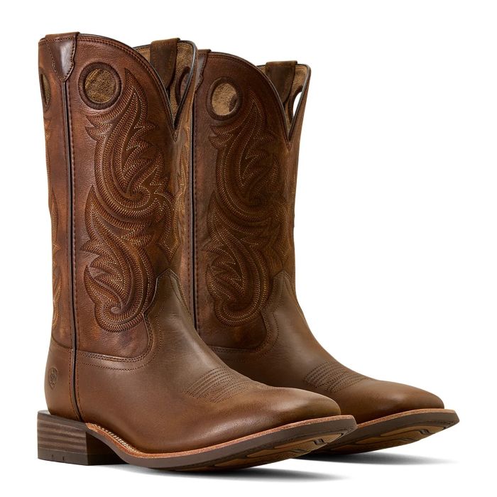 Ariat Mens Highland Toughstock Wide Square Toe Boots - Distressed Brown/tack Room Brown [sz:9.0ee]