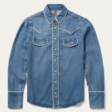 Stetson Piped Womens Denim Long Sleeve Shirt [sz:s]