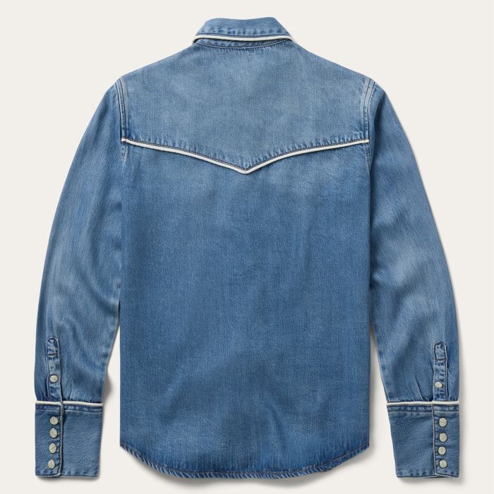 Stetson Piped Womens Denim Long Sleeve Shirt [sz:s]