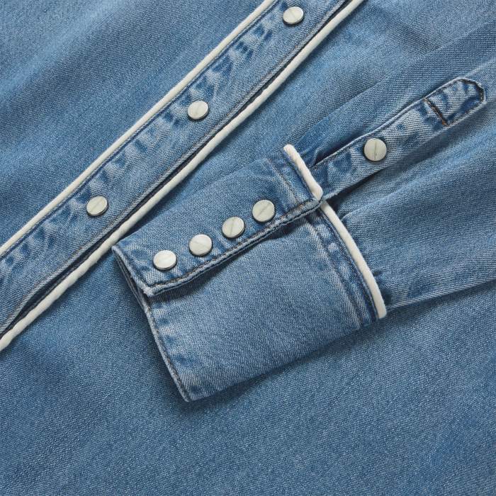 Stetson Piped Womens Denim Long Sleeve Shirt [sz:s]