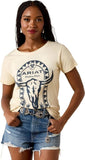 Ariat Steer Tomb Womens Short Sleeve Tee - Cream [sz:s]