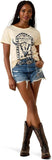 Ariat Steer Tomb Womens Short Sleeve Tee - Cream [sz:s]