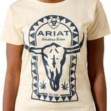 Ariat Steer Tomb Womens Short Sleeve Tee - Cream [sz:s]