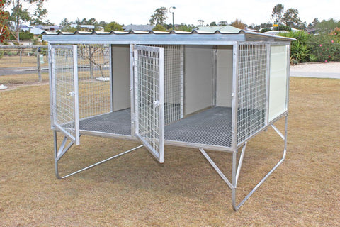 DOG KENNEL 2 BAY AUSSIE FPR FLOOR