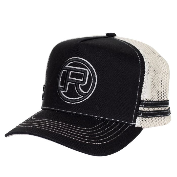 ROPER TRUCKER LOGO CAP - BLACK 