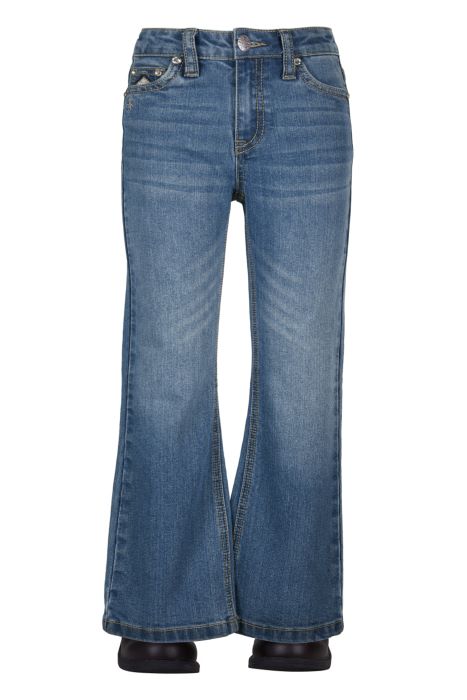 PURE WESTERN GIA GIRLS BOOT CUT JEANS - RETRO BLUE [SZ:2]