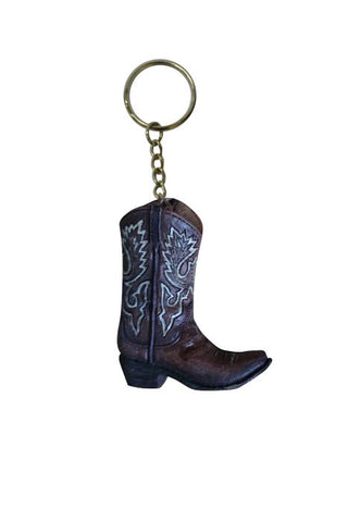 PURE WESTERN BOOT KEYCHAIN - BROWN WITH WHITE DETAIL 