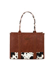 Wrangler Cow Print Tote Bag - Dark Tan 