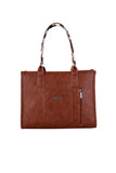 Wrangler Cow Print Tote Bag - Dark Tan 