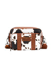 Wrangler Cow Print Small Crossbody Bag - Dark Tan