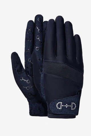 HORZE ARIELLE JUNIOR SUMMER GLOVES - DARK BLUE