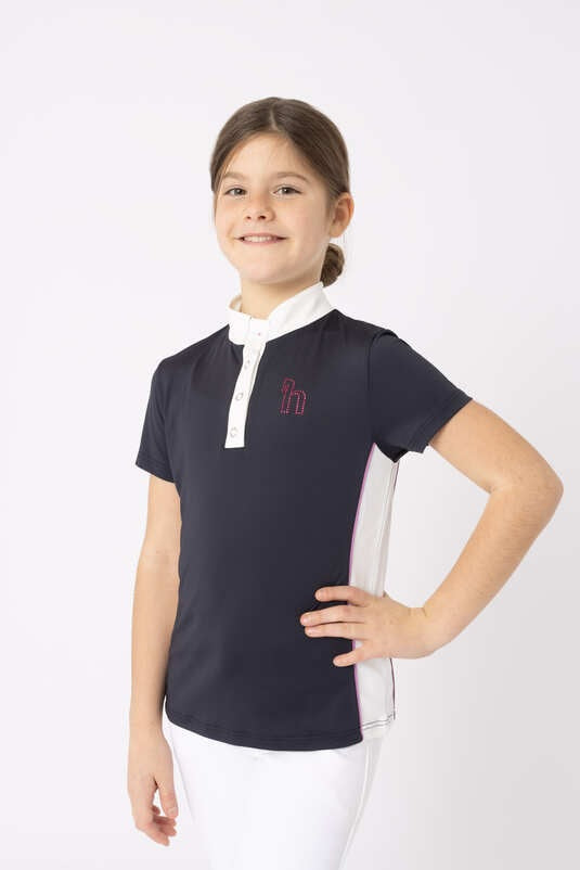 HORZE NYRA KIDS SHOW SHIRT - DARK NAVY [SZ:S]