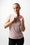 B Vertigo Joelle Short Sleeve Training Shirt - Sepia Rose [sz:32]