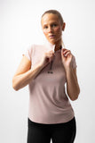 B Vertigo Joelle Short Sleeve Training Shirt - Sepia Rose [sz:32]
