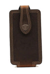 ARIAT MOBILE PHONE CASE - TRIPLE STITCHED MEDIUM BROWN - LARGE