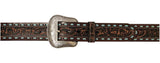 BELT ROPER MENS TOOLED LEATHER WITH TURQUOISE LACING [SZ:32 CL:TAN]