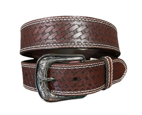 ROPER BELT BASKET WEAVE EMBOSSED 1.5"