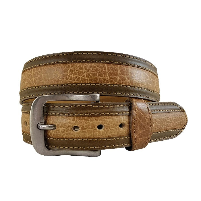 Roper Distressed American Bison Leather Belt 1.1/2" - Honey