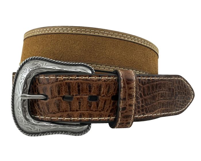 ROPER SUEDE MENS LEATHER BELT - COGNAC/TAN [SZ:34]