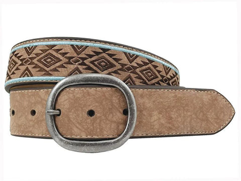 Roper Womens Synthetic Belt With Aztec Embroidery - Tan [sz:s]