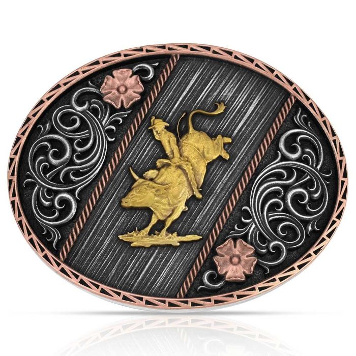 Montana Attitude Buckle - Tri Colour Rodeo